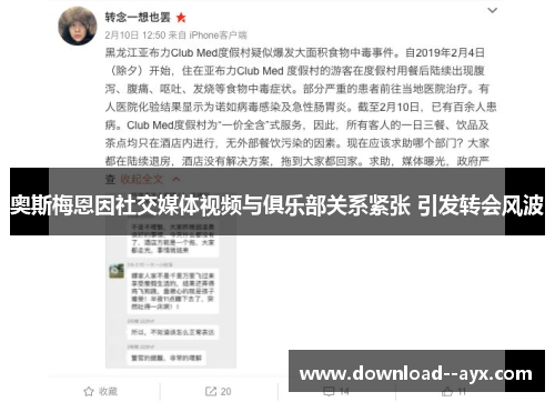 奥斯梅恩因社交媒体视频与俱乐部关系紧张 引发转会风波